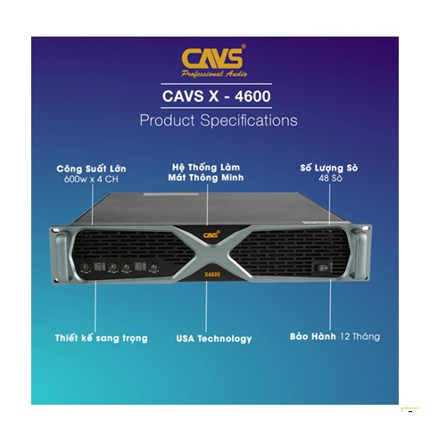 Cục đẩy công suất 4 kênh CAVS x4600